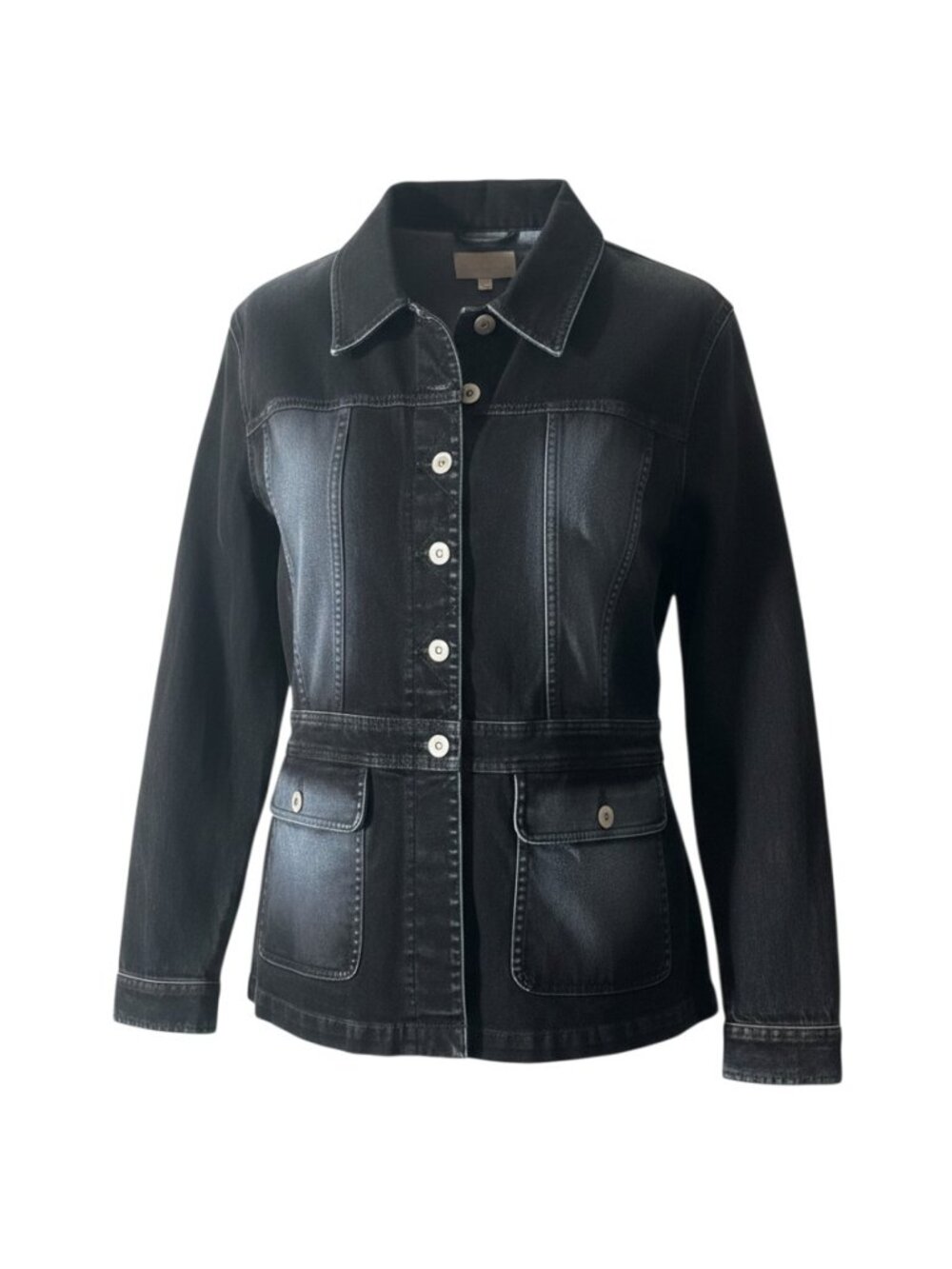 LIz Claiborne LizWear Jeans Jacket Denim/Velvet Women's Medium NWOT